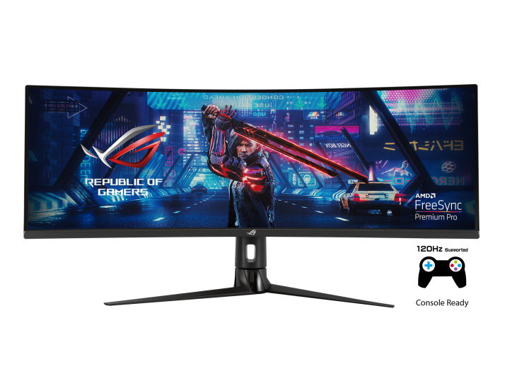 ASUS ROG Strix XG49VQ - LED monitor - gaming - curved - 49" - 3840 x 1080 DFHD - VA - 450 cd/m² - 3000:1 - DisplayHDR 400 - 4ms - 2xHDMI, DisplayPort - speakers - black