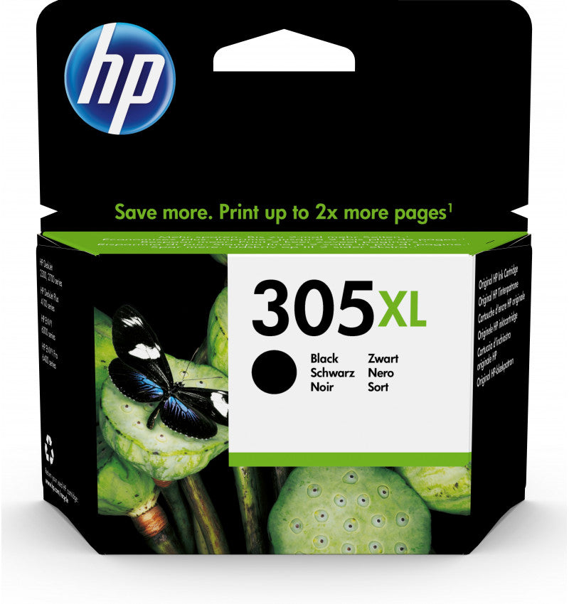 HP 305XL - 4 ml - High Yield - Pigment Black - Genuine - Ink Cartridge - for Deskjet 1255, 23XX, 27XX, 41XX, DeskJet Plus 41XX, ENVY 60XX, 64XX, ENVY Pro 64XX
