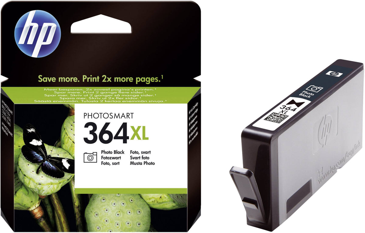 HP 364XL - 6 ml - High Yield - photo black - original - ink cartridge (pictured) - for Photosmart 5525, 6525, 7510 C311, 7520, B109, B110, C5100, eStation C510, Wireless B110