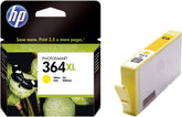 HP 364XL - 6 ml - High Yield - yellow - original - ink cartridge - for Deskjet 35XX, Photosmart 55XX, 55XX B111, 65XX, 65XX B211, 7510 C311, B110, Wireless B110