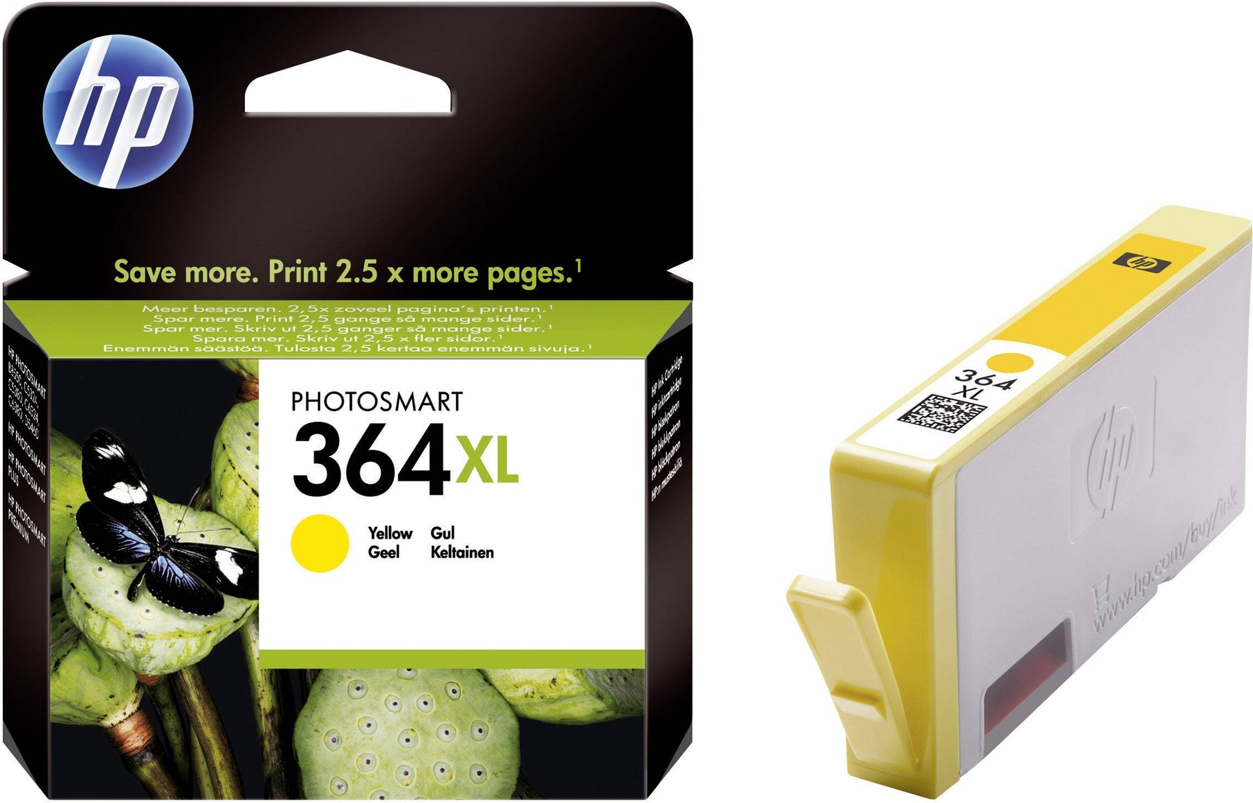 HP 364XL - 6 ml - Alto Rendimento - amarelo - original - tinteiro - para Deskjet 35XX, Photosmart 55XX, 55XX B111, 65XX, 65XX B211, 7510 C311, B110, Wireless B110