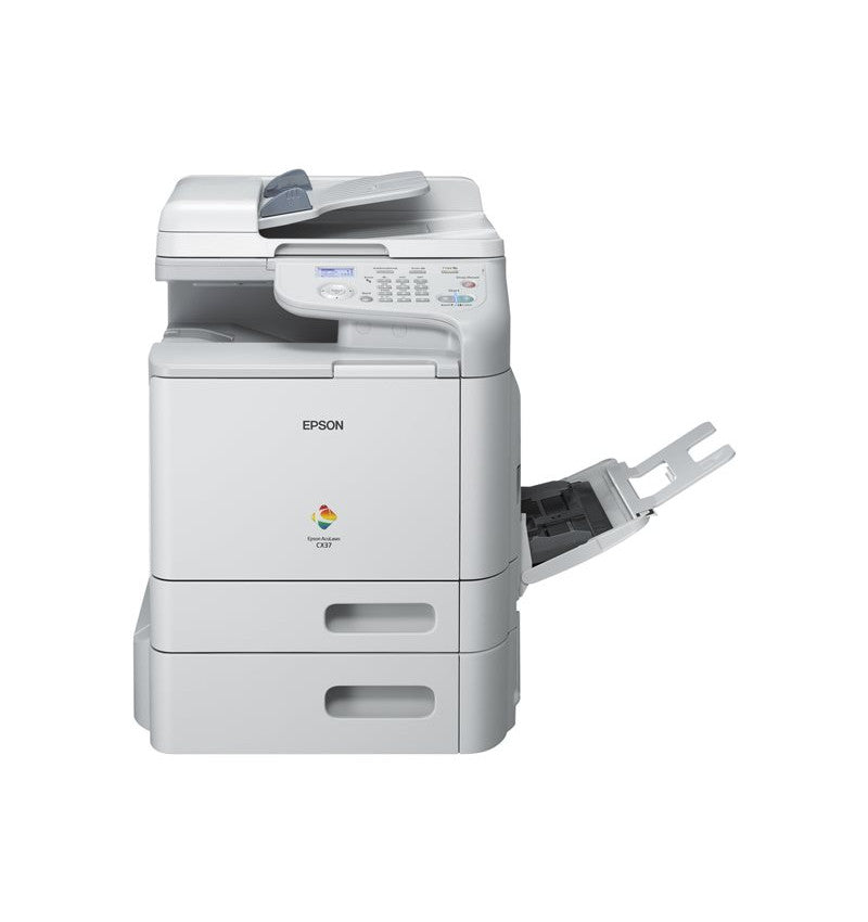 Epson AcuLaser CX37DTN - Impresora multifunción - Color - Láser - 215,9 x 500 mm (original) - A4/Legal (soportes) - hasta 20 ppm (copia) - hasta 24 ppm (impresión) - 850 hojas - USB 2.0, Gigabit LAN , Puerto USB