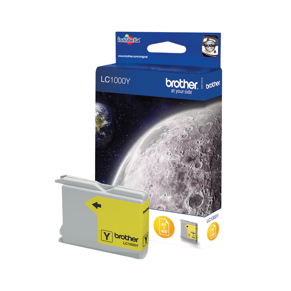Brother LC1000Y - Amarillo - original - blister con alarma acústica/electromagnética - cartucho de tinta - para Brother DCP-350, 353, 357, 560, 750, 770, MFC-3360, 465, 5460, 5860, 660, 680, 845, 885 (LC1000YBPDR)