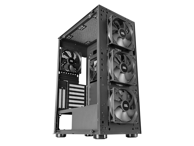 MARS GAMING MC-PRO2 E-ATX XL CASE, 5X 12CM PRO FAN, CPU FREEZER, VIDRIO, MALLA FRONTAL, NEGRO (MCPRO2)
