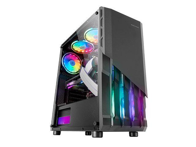 Caixa MARS GAMING MC-X2 ATX CASE, METAL FRONT, 2X12CM FRGB FAN, WINDOW, USB3.0, WHITE (MCX2W)
