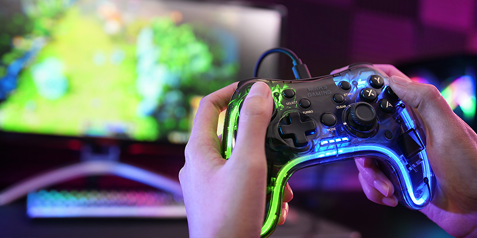 Comando MARS GAMING MGP-C GAMEPAD, NEON RGB, DUAL HAPTIC, SWITCH, PC, MAC, PS3, ANDROID, RP PI (MGPC)