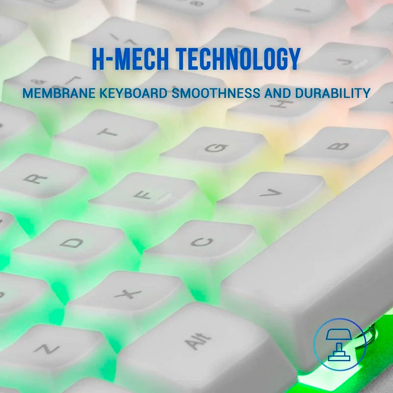 MARS GAMING MK220 TECLADO BLANCO FRGB H-MECH, ALUMINIO, EDGE LIGHT, PORTUGUÉS (MK220WPT)