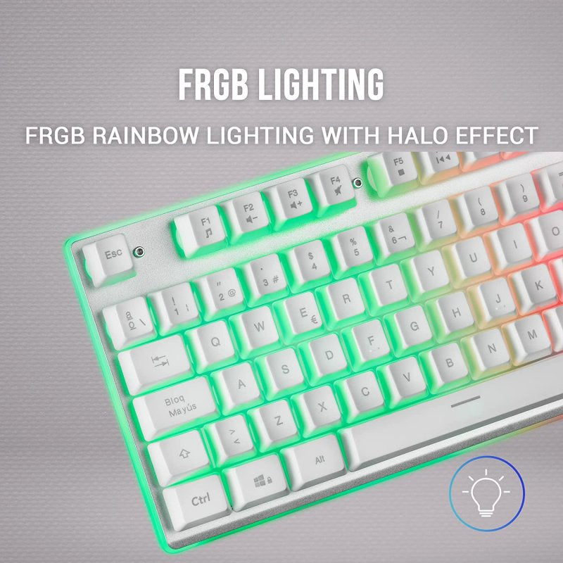MARS GAMING MK220 TECLADO BLANCO FRGB H-MECH, ALUMINIO, EDGE LIGHT, PORTUGUÉS (MK220WPT)
