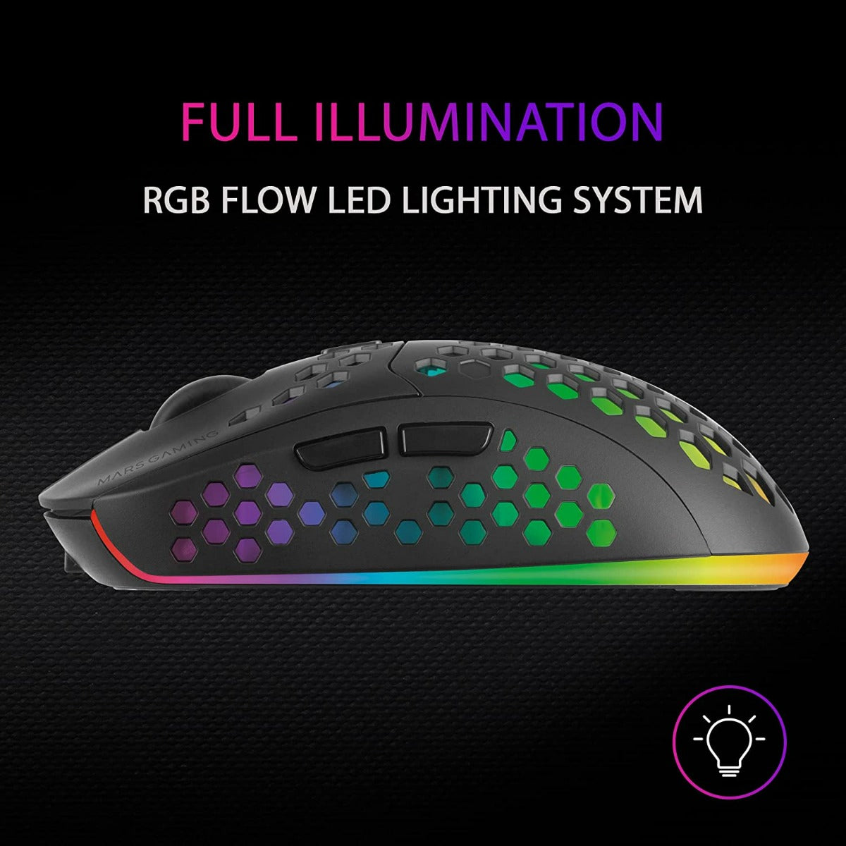 Rato MARS GAMING MMW3 WIRELESS MOUSE, 79G ULTRA-LIGH, RECHARGEABLE BATTERY, BLACK (MMW3)