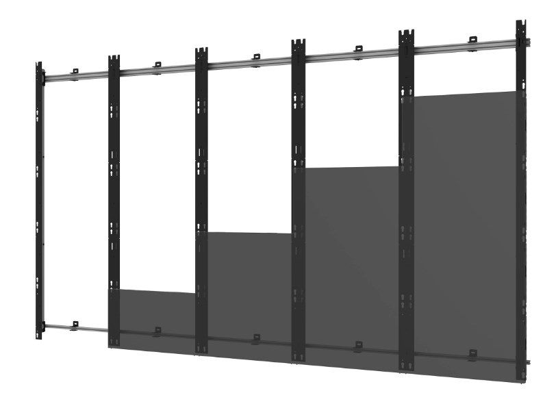 Peerless-AV DS-LED27BDL-5X5 - Soporte - para videowall 5x5 - aluminio - negro y plata - montable en pared - para Philips 27BDL9112L, 27BDL9115L, 27BDL9119L