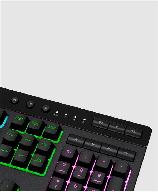 Teclado Corsair K55 RGB PRO 5Z, cúpula de goma
