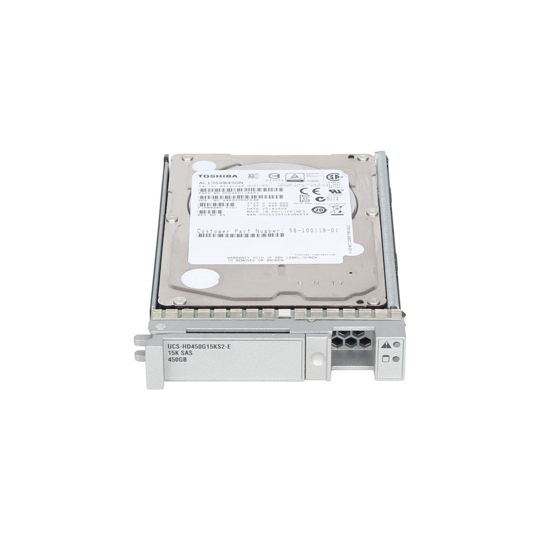 Cisco - Hard disk - 450 GB - hot-swappable - 2.5" SFF - SAS - 15000 rpm - for UCS B200 M4, B260 M4, C220 M4, C240 M4, C460 M4, Smart Play 8 C220, VDI C240 M4 (UCS-HD450G15KS2 -E=)