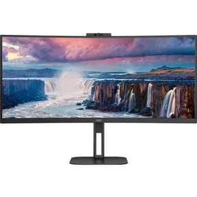 AOC MONITOR VA 34 21:9 WQHD HDMI DP USB-C COLUNAS WEBCAM HAS CU34V5CW/BK