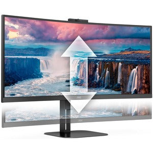 AOC MONITOR VA 34 21:9 WQHD HDMI DP USB-C COLUNAS WEBCAM HAS CU34V5CW/BK