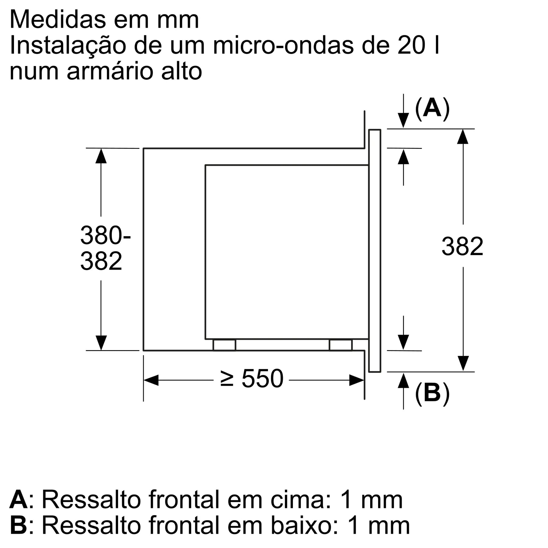 Bosch BEL623MS3 20 L 800 W Built-in Stainless Steel Microwave with Grill – Series 2 