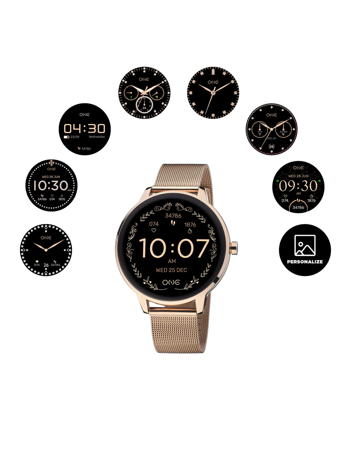 Smartwatch One QueenCall Rosegold Mesh