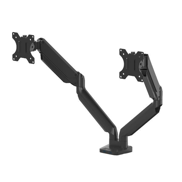 Fellowes Platinum Series Dual Monitor Arm - Mounting Kit - adjustable arm - for 2 monitors - aluminum - black - screen size: up to 27'' - desktop mountable