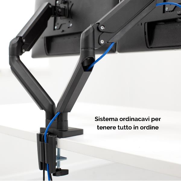 Fellowes Platinum Series Dual Monitor Arm - Kit de montagem - braço ajustável - para 2 monitores - alumínio - preto - tamanho de tela: até 27'' - montável na secretária