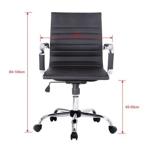 EQUIP EXECUTIVE OFFICE CHAIR RIBED UPHOLSTERY MEDIUM BACKREST