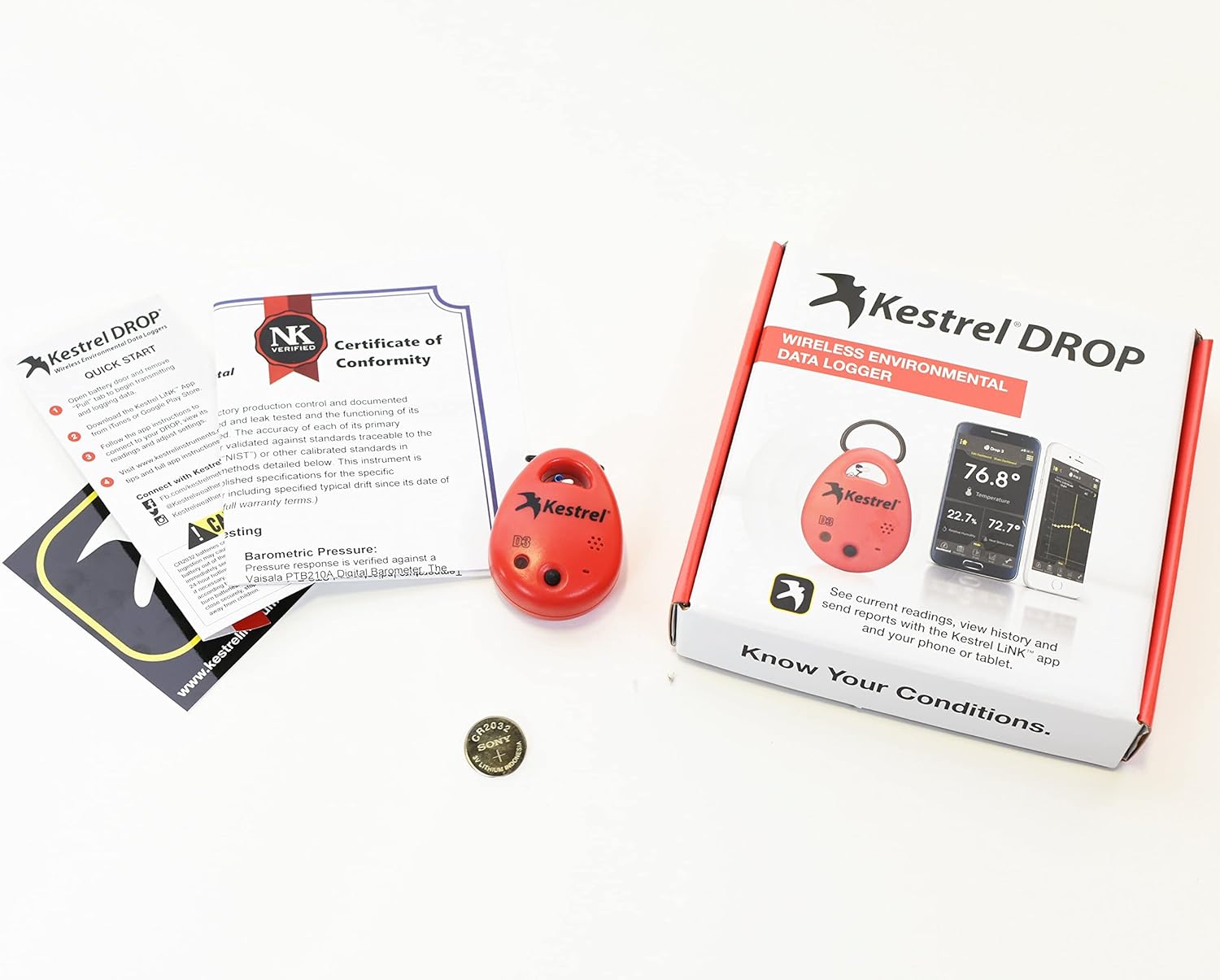 Kestrel DROP D3 Wireless Temperature, Humidity, and Pressure Data Logger 