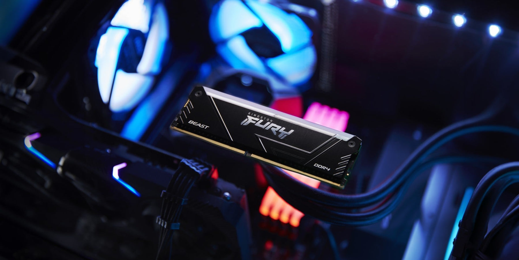 Kingston FURY Beast RGB Black 32 GB Kit, 2 x 16 GB, DDR4 3600 MT/s, CL18, XMP