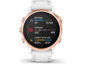 GARMIN WATCH FÉNIX 6S PRO ROSE GOLD W/ WHITE BRACELET