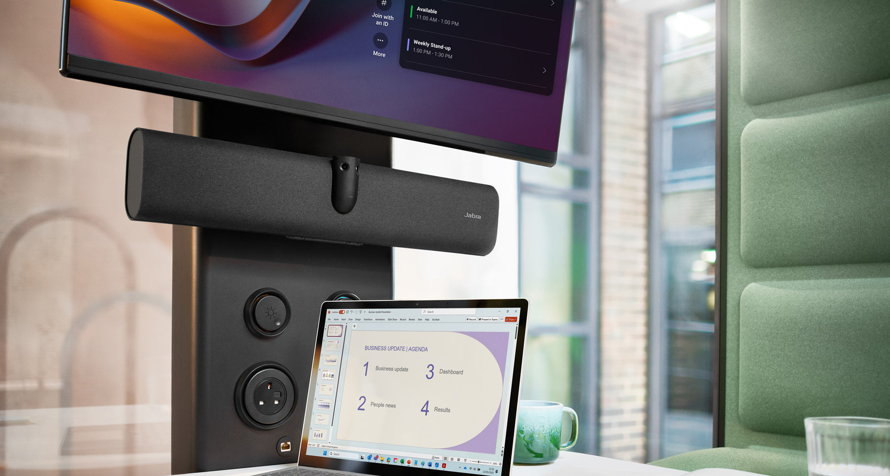 Jabra PanaCast 40 VBS Bar Only - MS Teams Room (VB, EMEA Charger-C). Digital zoom: 4x. Wi-Fi. Bluetooth. Product colour: Black