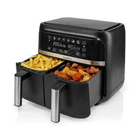 NEDIS FRITADEIRA HOT AIR FRYER 2X3.8 L TIMER: 60 MIN DIGITAL BLACK