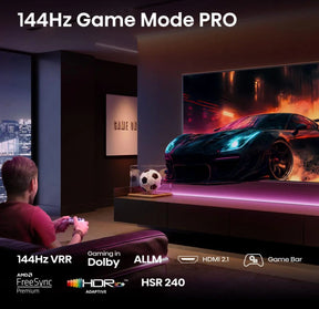 Hisense 43E7Q PRO, 43" 4K UHD Hi-QLED Smart TV with 144 Hz and Dolby Vision Atmos