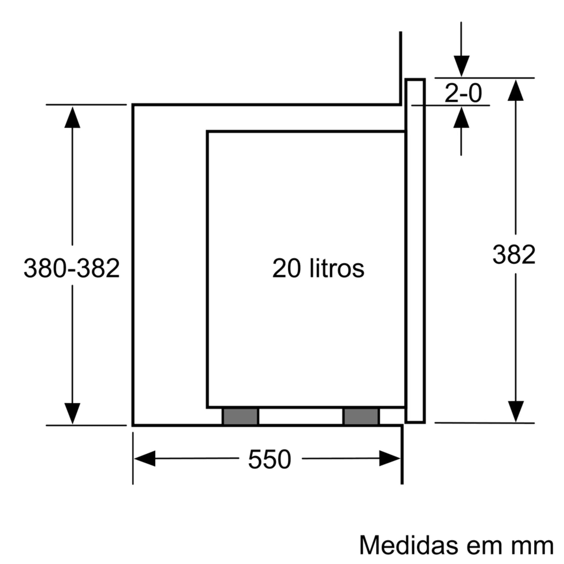 Horno microondas empotrable Bosch BFL520MS0 de 20 L y 800 W - Acero inoxidable - Serie 4 