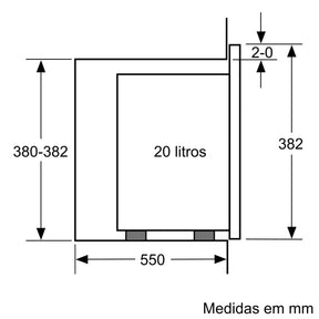 Horno microondas empotrable Bosch BFL520MS0 de 20 L y 800 W - Acero inoxidable - Serie 4 