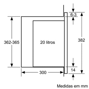 Horno microondas empotrable Bosch BFL520MS0 de 20 L y 800 W - Acero inoxidable - Serie 4 
