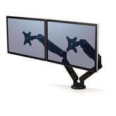 Fellowes Platinum Series Dual Monitor Arm - Kit de montagem - braço ajustável - para 2 monitores - alumínio - preto - tamanho de tela: até 27'' - montável na secretária