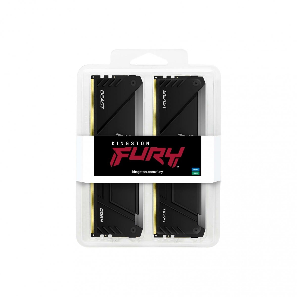 Kingston FURY Beast RGB Black 32 GB Kit, 2 x 16 GB, DDR4 3600 MT/s, CL18, XMP