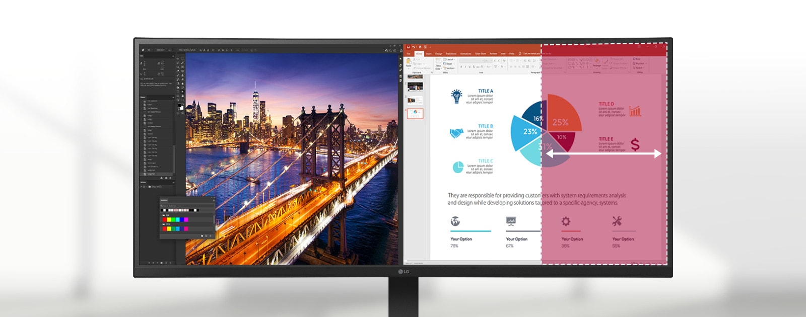 LG 34BA75QE-B - 34" Curved UltraWide IPS WQHD Monitor, USB-C 90 W, RJ45 and KVM