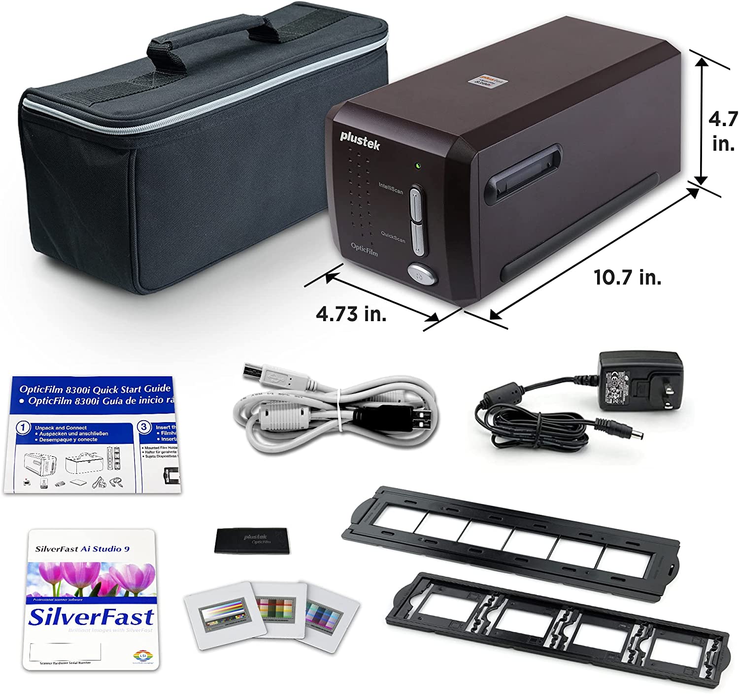 Plustek OpticFilm 8300i Ai Escáner de Negativos y Diapositivas de 35 mm 7200 ppp con SilverFast Ai Studio 9