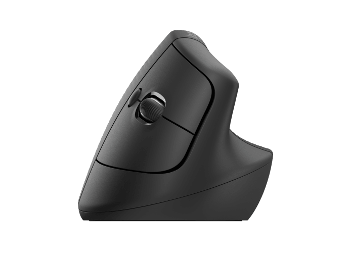 Logitech Lift Vertical Ergonomic Mouse - Ratón vertical - ergonómico - óptico - 6 botones - inalámbrico - Bluetooth, 2.4 GHz - receptor USB Logitech Logi Bolt - grafito