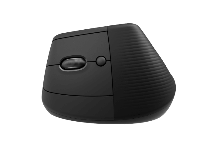 Logitech Lift Vertical Ergonomic Mouse - Ratón vertical - ergonómico - para zurdos - óptico - 6 botones - inalámbrico - Bluetooth, 2,4 GHz - receptor USB Logitech Logi Bolt - grafito