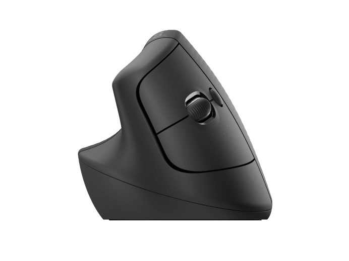 Logitech Lift Vertical Ergonomic Mouse - Ratón vertical - ergonómico - para zurdos - óptico - 6 botones - inalámbrico - Bluetooth, 2,4 GHz - receptor USB Logitech Logi Bolt - grafito