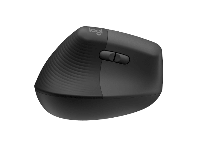 Logitech Lift Vertical Ergonomic Mouse - Ratón vertical - ergonómico - para zurdos - óptico - 6 botones - inalámbrico - Bluetooth, 2,4 GHz - receptor USB Logitech Logi Bolt - grafito