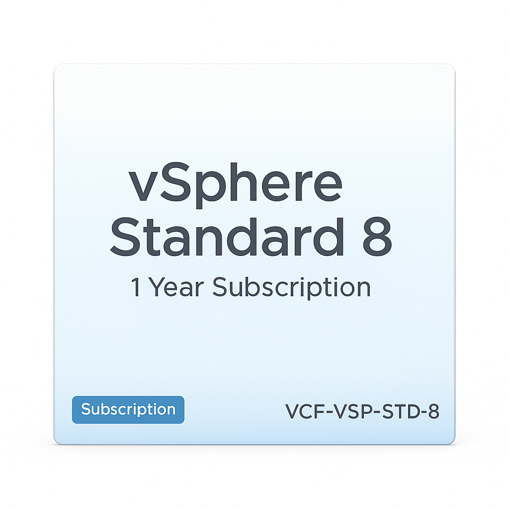 VMware vSphere Standard 8 / 1 year suscription / 16-core