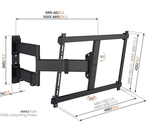 ONE Full-Motion TV Wall Mount 55-100 inches