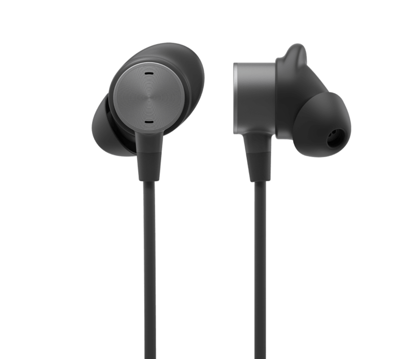 Logitech Zone Wired Earbuds - Headphones - In-Ear - With Cable - 3.5mm Jack - Noise Isolation - Graphite - Certified for Microsoft Teams