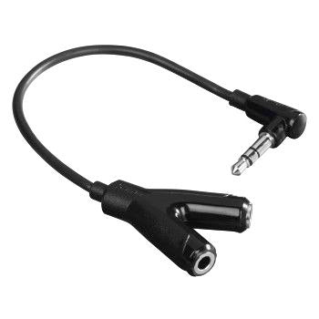 Adaptador áudio HAMA Jack 3.5mm M/2 Jack 3.5mm F, Estéreo - 122381