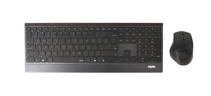 RAPOO 9500M Multi-mode Wireless Keyboard + Mouse Kit Ultra-slim Desktop Combo Set Black