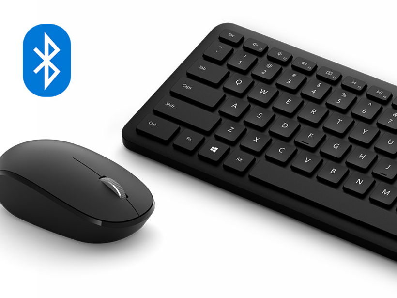 Microsoft Bluetooth Desktop - Conjunto de teclado e rato - sem fios - Bluetooth 4.0 - Português - preto opaco