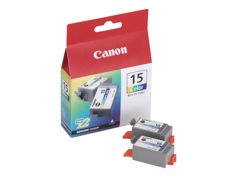 Canon BCI-15 Color Twin Pack - Pack of 2 - 7.5 ml - color (cyan, magenta, yellow) - original - ink tank - for i70, 80 (8191A002)