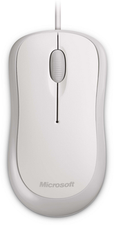 Microsoft Ready Mouse - Ratón - para diestros y zurdos - óptico - 3 botones - con cable - USB - blanco