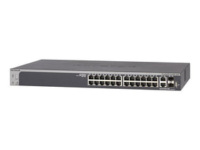 NETGEAR Smart S3300-28X-PoE+ - Switch - smart - 24 x 10/100/1000 (PoE+) + 2 x 10Gb Ethernet + 2 x 10Gb Ethernet SFP+ - rail mountable - PoE+ (195 W) - AC 100/230 V ( GS728TXP-100NES)