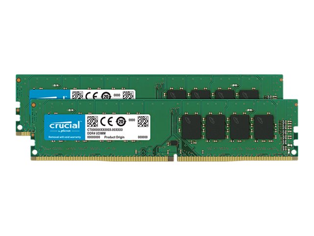 Crucial - DDR4 - kit - 32 GB: 2 x 16 GB - 288-pin DIMM - 3200 MHz / PC4-25600 - CL22 - 1.2 V - unbuffered - no ECC (CT2K16G4DFD832A)